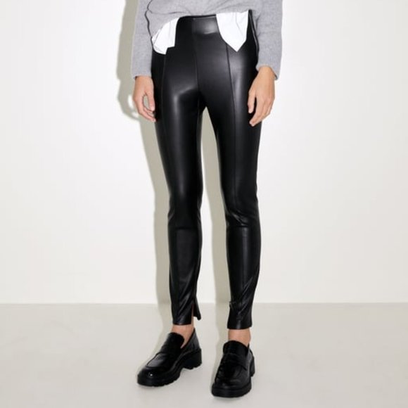 Zara | Pants u0026 Jumpsuits | Faux Leather Leggings Zara | Poshmark